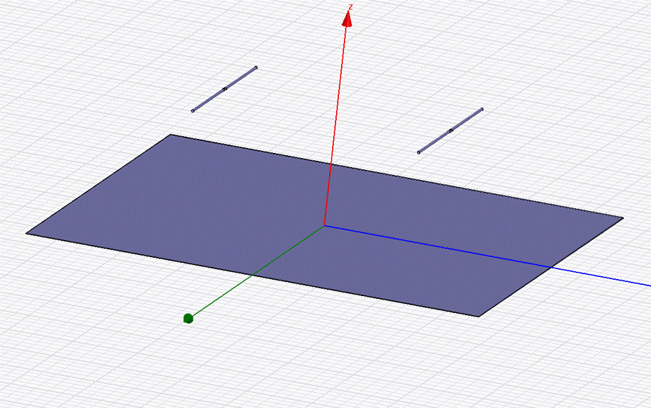 432 MHz square dual dipole feed model