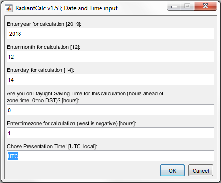 RadiantCalc shower peak hour entry